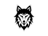 wolf face logo, animal head, wolf logo, mascot  Stickers #661898436