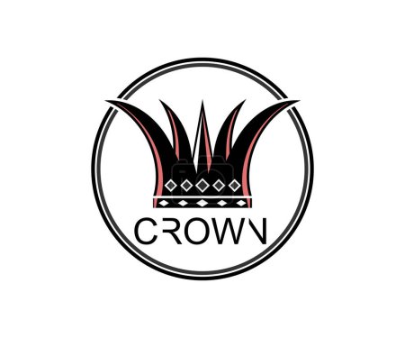 Ilustración de Icono de la corona logo diseño plantilla vector - Imagen libre de derechos