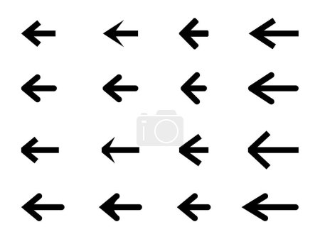 Illustration for Set of arrows icon. isolated on white background. modern arrow icon. vector illustration. - Royalty Free Image
