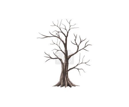 Téléchargez les illustrations : Illustration vectorielle d'un arbre mort isolé - en licence libre de droit