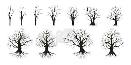 Ilustración de Trees icon set vector illustration - Imagen libre de derechos