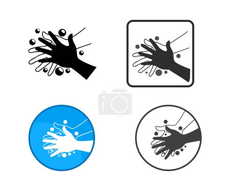 Illustration for Stylized washing hands icons set banner, vector illustration - Royalty Free Image
