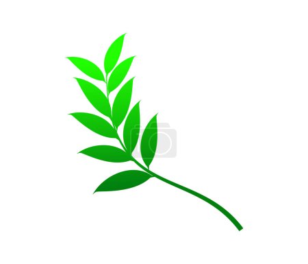 Illustration for Stylized tree branch with leaves icon banner, vector illustration - Royalty Free Image