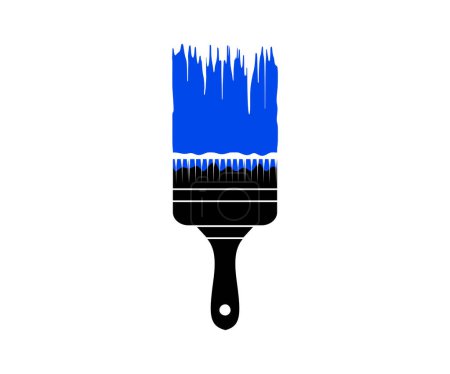 Illustration for Blue paint brush isolated on white background. vector illustration. - Royalty Free Image