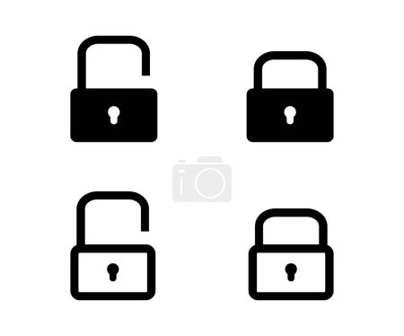 Illustration for Lock icon set. security icon set. - Royalty Free Image