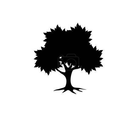 Téléchargez les illustrations : Silhouette d'arbre icône isolée - en licence libre de droit