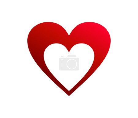 Téléchargez les illustrations : Bannière d'icône de coeur stylisée, illustration vectorielle - en licence libre de droit