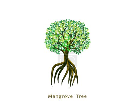 Ilustración de Banner de árbol de manglar, ilustración vectorial - Imagen libre de derechos
