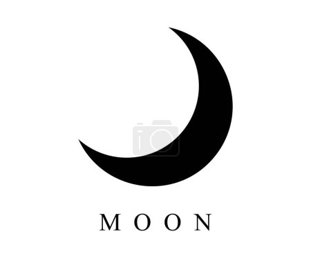Téléchargez les illustrations : Logo lune icône conception vectoriel illustration isolé sur fond blanc - en licence libre de droit