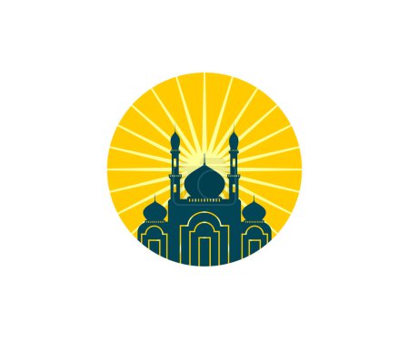 Illustration for Islamic mosque logo template design vector illustration - Royalty Free Image