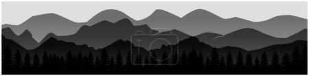 Illustration for Black mountains landscape background - Royalty Free Image