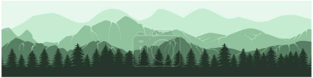 Ilustración de Bosque en las montañas. vector - Imagen libre de derechos