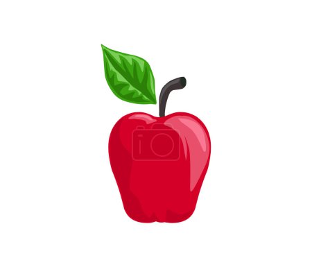 Téléchargez les illustrations : Illustration vectorielle d'une pomme rouge - en licence libre de droit