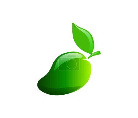 Illustration for Vector green leaf with a drop of water on a white background - Royalty Free Image