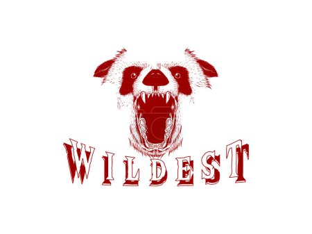 Ilustración de Diseño del logotipo del vector animal dibujado a mano salvaje oeste - Imagen libre de derechos