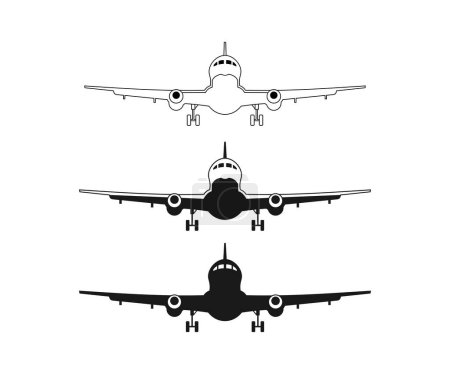 Téléchargez les illustrations : Icône des avions sur fond blanc - en licence libre de droit