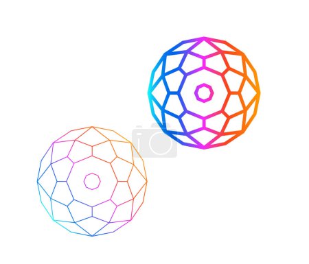 Téléchargez les illustrations : Sphère polygonale abstraite avec lignes - en licence libre de droit