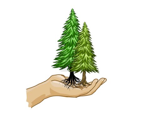 Illustration for Trees icon set vector illustration - Royalty Free Image