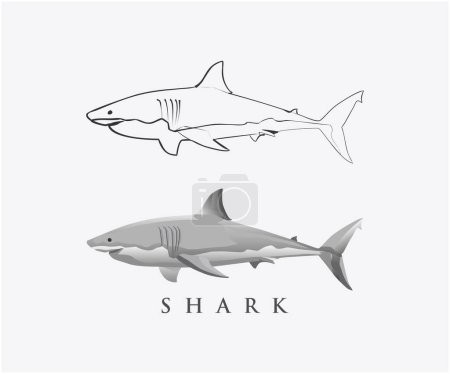 Téléchargez les illustrations : Illustration vectorielle du logo des requins - en licence libre de droit