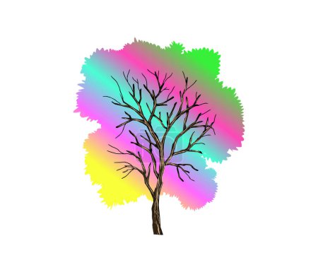 Illustration for Colorful tree isolated on white - Royalty Free Image
