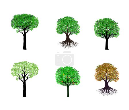 Ilustración de Trees icon set vector illustration - Imagen libre de derechos
