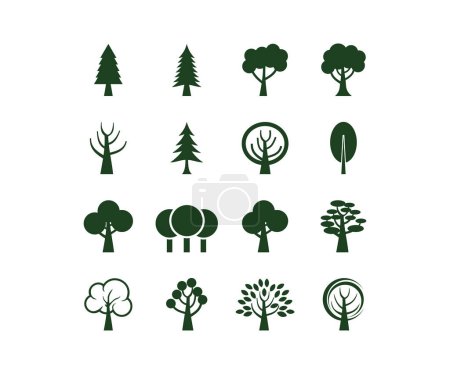 Illustration for Trees icon set vector illustration - Royalty Free Image