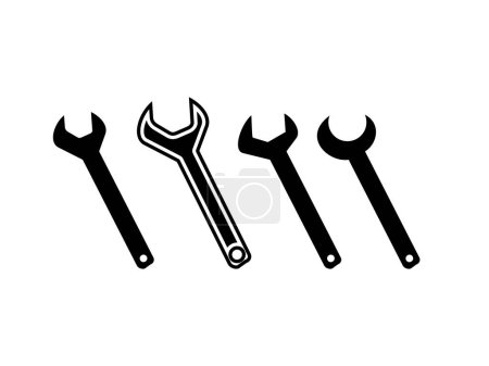 Illustration for Set of wrench icons, vector illustration - Royalty Free Image