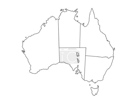 Illustration for Australia map with outline, vector illustration - Royalty Free Image