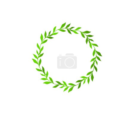 Illustration for Round green leaves pattern, vector illustration - Royalty Free Image