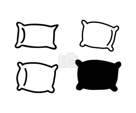 Téléchargez les illustrations : Set d'icônes d'oreiller, illustration vectorielle - en licence libre de droit