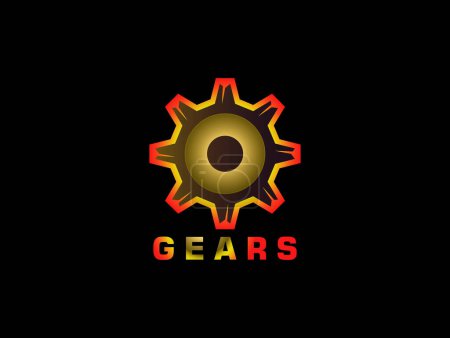 Illustration for Gears logo design template, vector image - Royalty Free Image