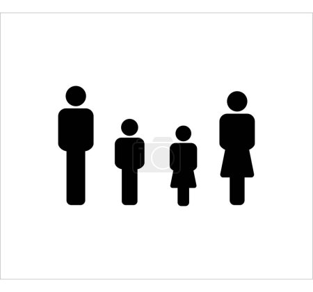 Téléchargez les illustrations : Illustration vectorielle icône famille - en licence libre de droit