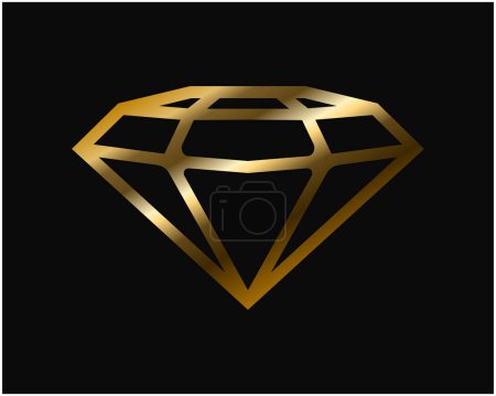 Téléchargez les illustrations : Illustration vectorielle icône diamant or - en licence libre de droit