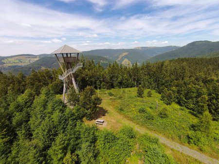 hasenhorn tower aerial view of beautiful autumn landscape
