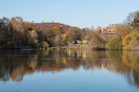 Téléchargez les photos : Lac aux feuilles d'automne - en image libre de droit