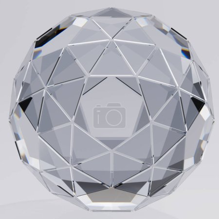 Glass crystal truncated icosahedron 3d football soccer ball prize diamond gem stone brilliant, cut glass sphere