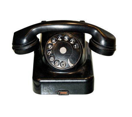Foto de Teléfono antiguo vintage aislado sobre fondo blanco - Imagen libre de derechos