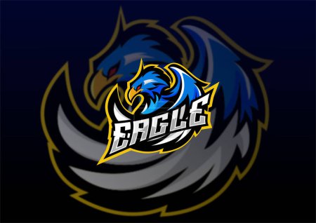 Ilustración de Diseño de la mascota del equipo de esport logo de águila - Imagen libre de derechos