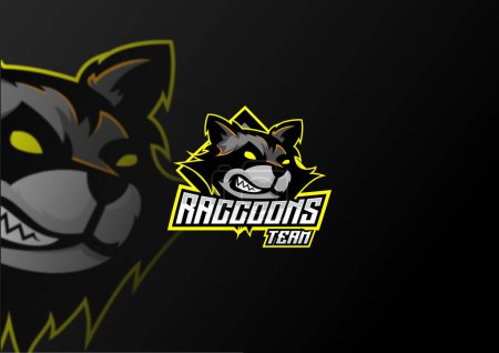 Illustration for Raccoons team logo esport design premium mascot - Royalty Free Image