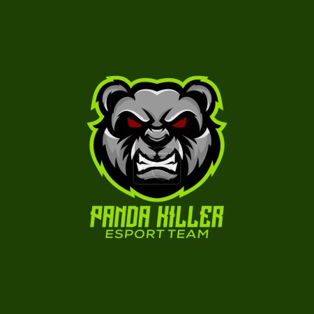 panda killer logo design mascot esport gaming