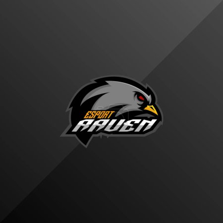 Ilustración de Raven team logo gaming esport design mascot - Imagen libre de derechos