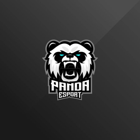panda angry logo design gaming esport team