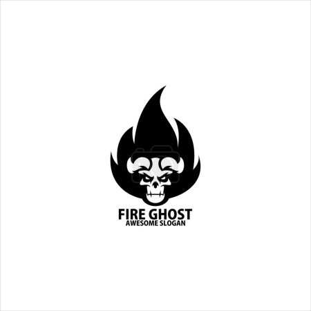 Ilustración de Símbolo de diseño de logotipo fantasma fuego - Imagen libre de derechos