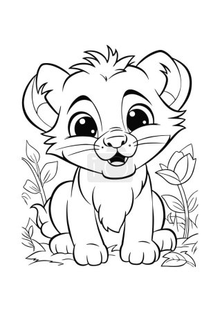 Foto de Lindo animal de dibujos animados. página para colorear para niños. ilustración vectorial para niños - Imagen libre de derechos