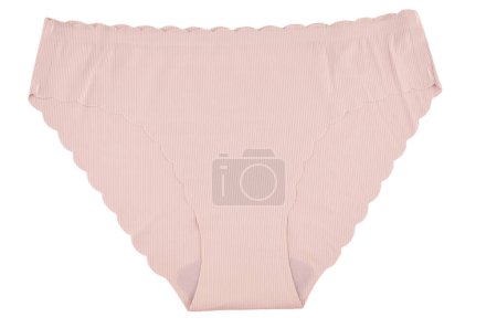 Lilas (lavande, violet, violet) sans couture (invisible) sous-vêtements pour femmes (lingerie, culotte, slip) avec bord ondulé isolé, vue de dessus