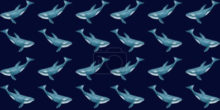Téléchargez les photos : Motif Orca sur un fond bleu foncé - en image libre de droit