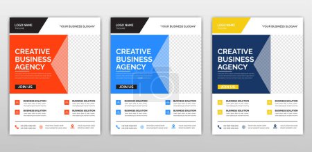 Illustration for Creative business agency flyer template design . marketing, business proposal, promotion, advertise, publication, cover page. marketing social media post template. - Royalty Free Image