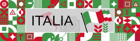 Ilustración de Bandera de Italia día nacional con mapa, Bandera de los emiratos árabes unidos colores tema fondo y geométrico abstracto retro moderno colorido diseño con las manos o puños levantados. - Imagen libre de derechos