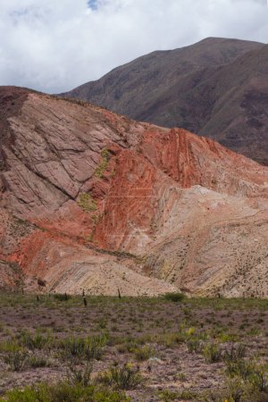 Photo for Geology. The colorful red and orange rock formation with beautiful texture and p - Royalty Free Image