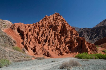 Photo for Red canyon. View of the arid desert, red sand, sandstone and rocky formations - Royalty Free Image
